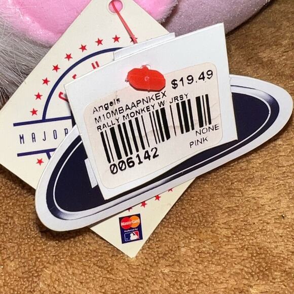 MLB official Angels Rally Monkey Plush Pink NWT Rare Collectible - Picture 6 of 10